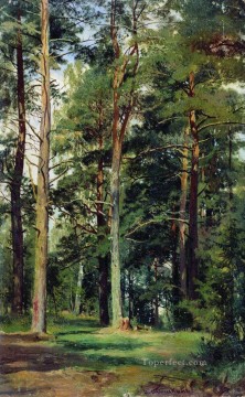 150の主題の芸術作品 Painting - 松の木のある草原 古典的な風景 イワン・イワノビッチの森